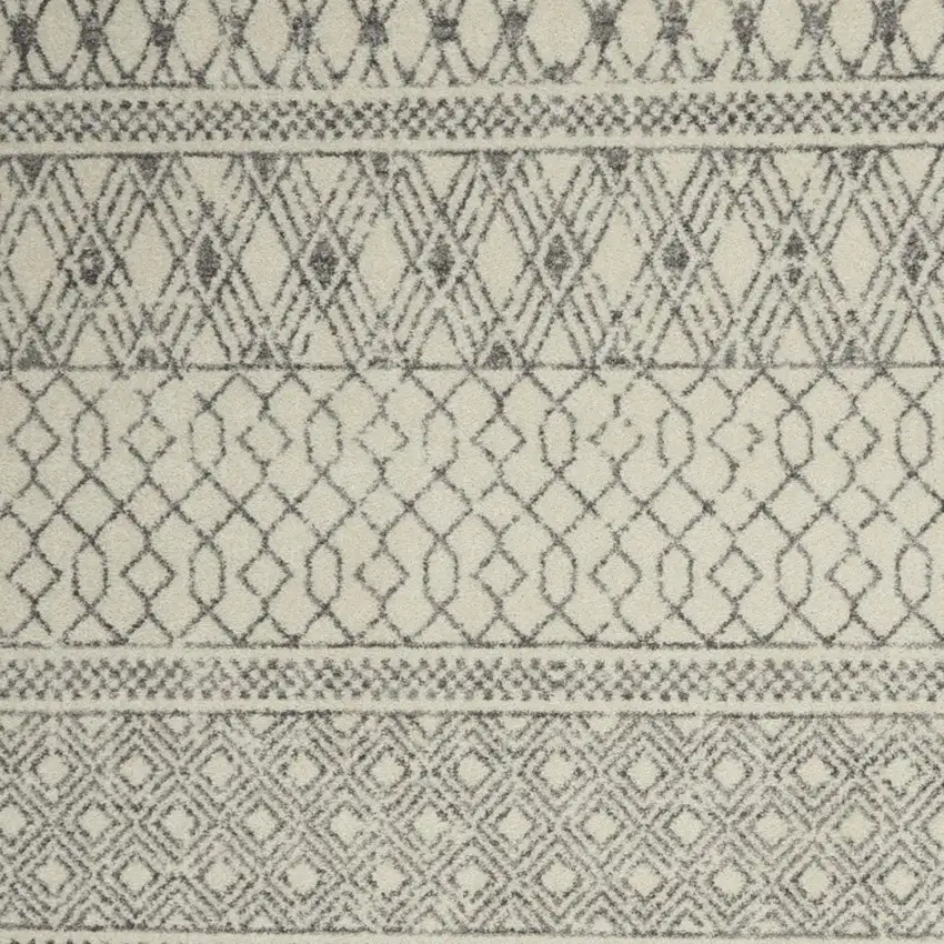 Ivory and Gray Geometric Area Rug Photo 8