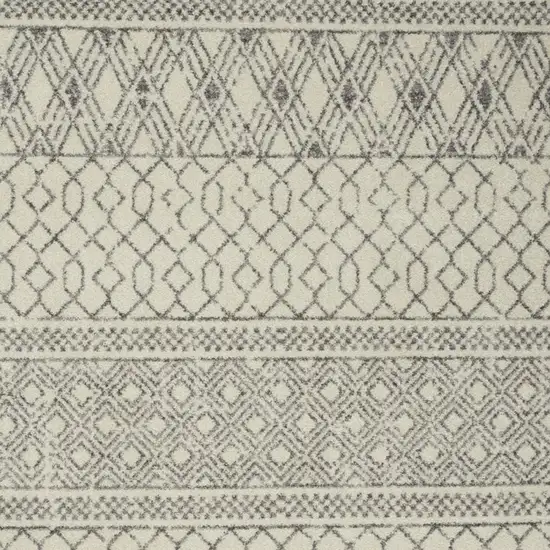Gray And Ivory Geometric Area Rug Photo 1