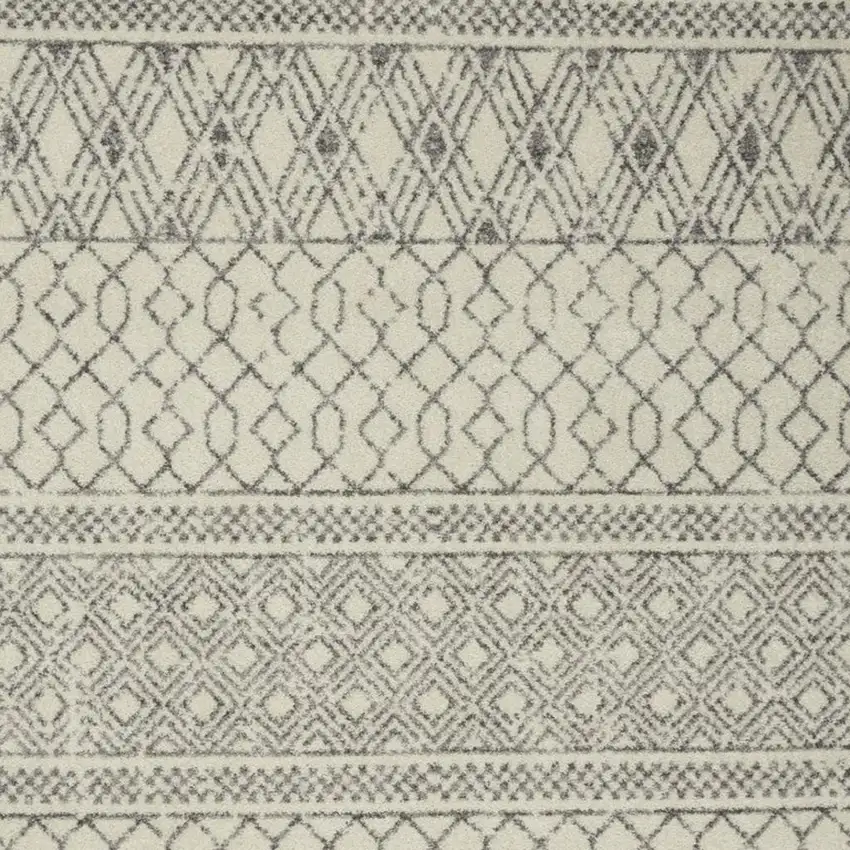 Gray And Ivory Geometric Area Rug Photo 1