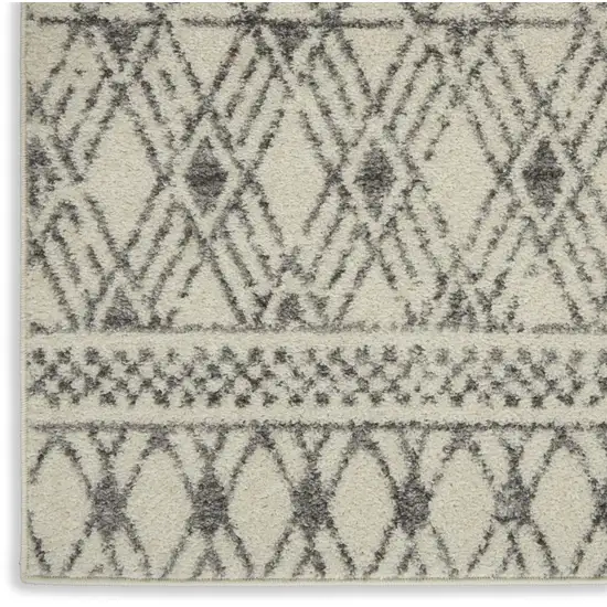 Gray And Ivory Geometric Area Rug Photo 8