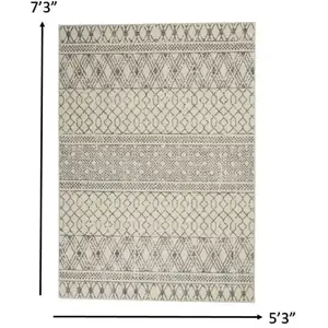 Photo of Ivory and Gray Geometric Area Rug