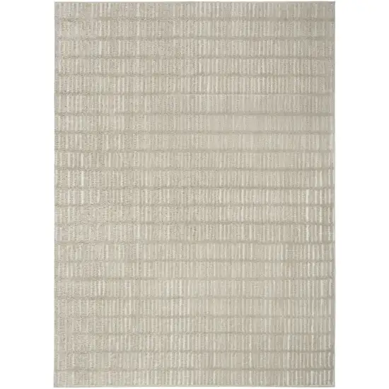 Ivory and Gray Geometric Area Rug Photo 1