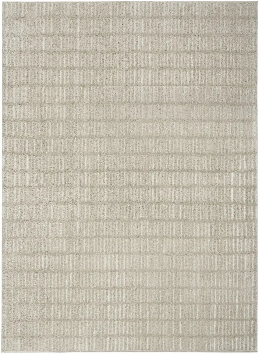 Ivory and Gray Geometric Area Rug Photo 1