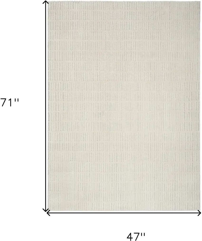 Ivory and Gray Geometric Area Rug Photo 3