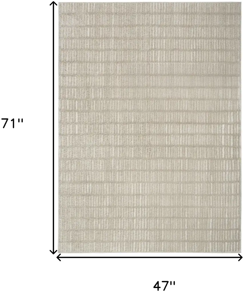 Ivory and Gray Geometric Area Rug Photo 3