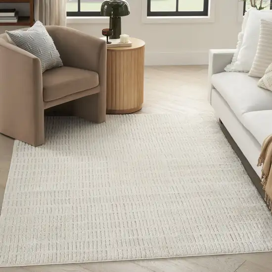 Ivory and Gray Geometric Area Rug Photo 8