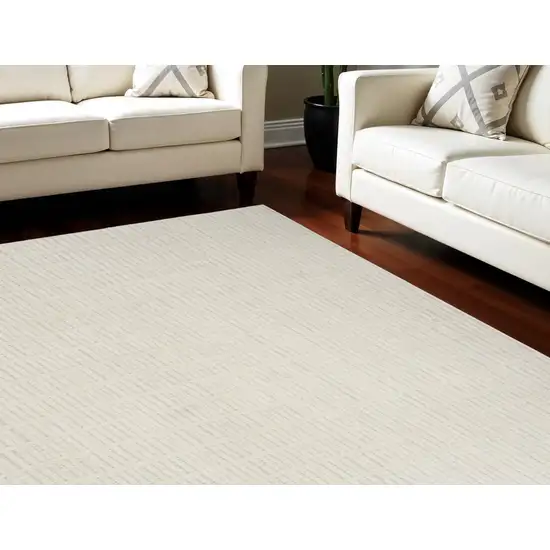 Ivory and Gray Geometric Area Rug Photo 2