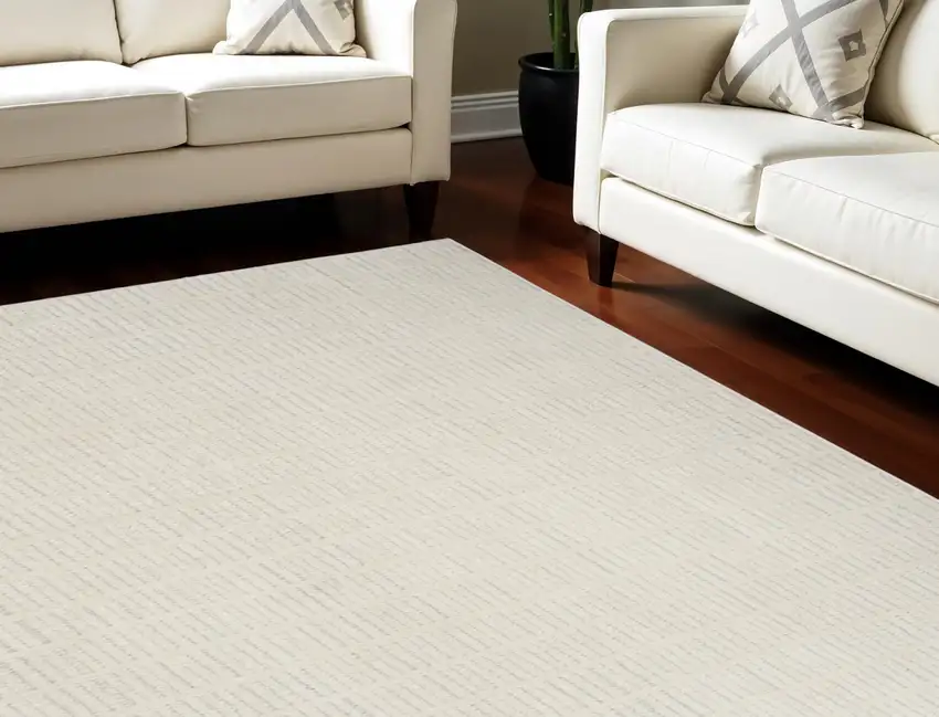 Ivory and Gray Geometric Area Rug Photo 2