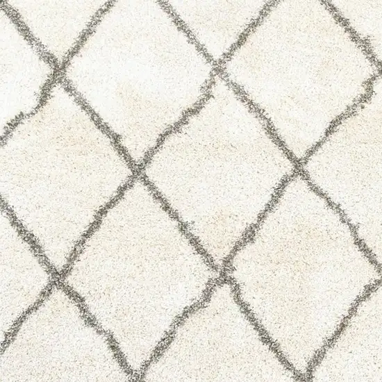 Ivory And Gray Geometric Lattice Area Rug Photo 8