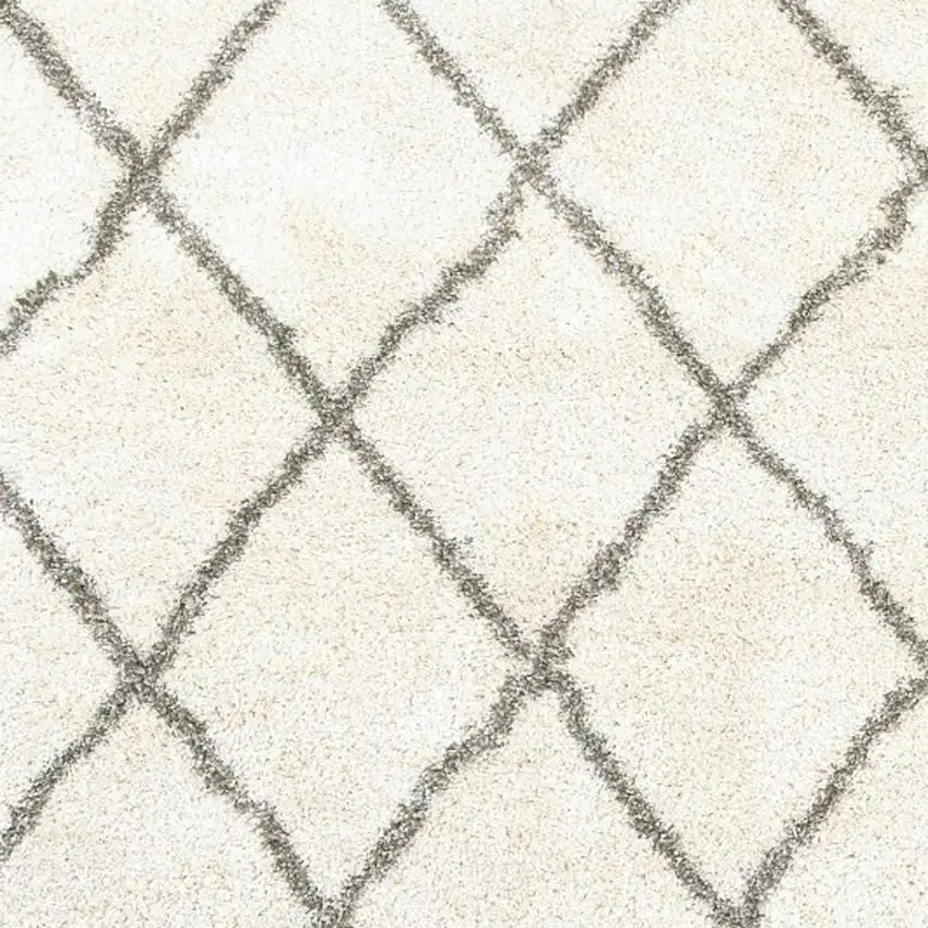 Ivory And Gray Geometric Lattice Area Rug Photo 8