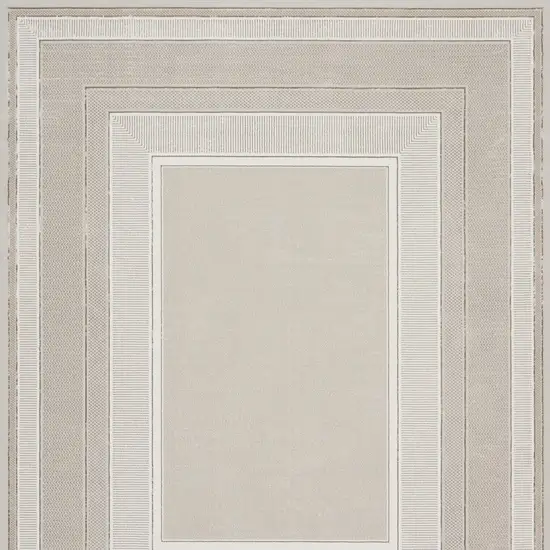 Ivory and Gray Geometric Non Skid Area Rug Photo 8