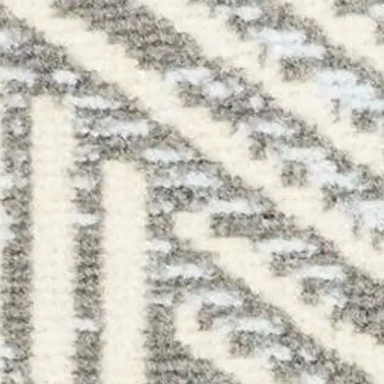 Ivory and Gray Geometric Non Skid Area Rug Photo 3