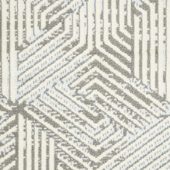 Ivory and Gray Geometric Non Skid Area Rug Photo 1
