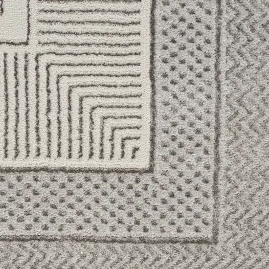 Ivory and Gray Geometric Non Skid Area Rug Photo 1