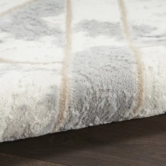 Ivory and Gray Geometric Non Skid Area Rug Photo 5