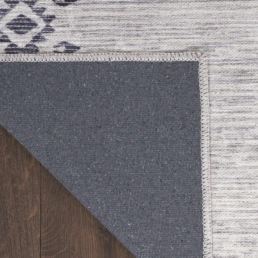 Ivory and Gray Geometric Power Loom Area Rug Photo 9