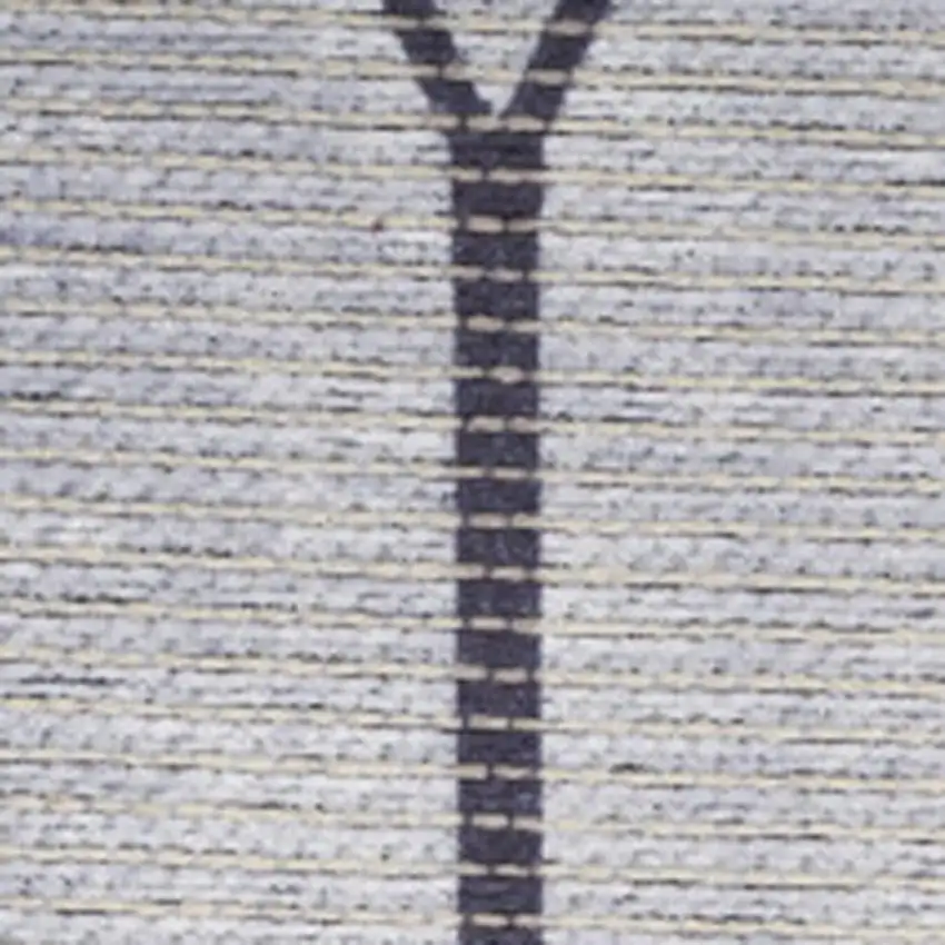 Ivory and Gray Geometric Power Loom Washable Area Rug Photo 4