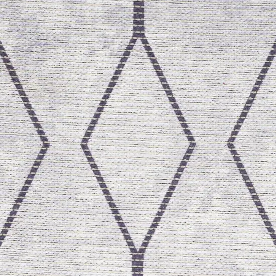 Ivory and Gray Geometric Power Loom Washable Area Rug Photo 8