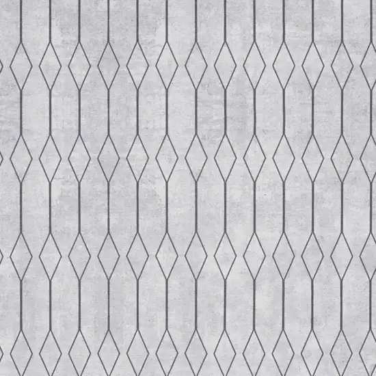 Ivory and Gray Geometric Power Loom Washable Area Rug Photo 3
