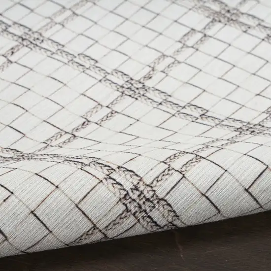 5' X 7' Ivory and Gray Geometric Power Loom Washable Non Skid Area Rug Photo 9