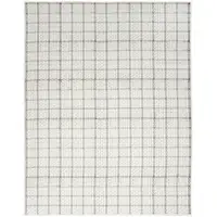 Photo of Ivory and Gray Geometric Power Loom Washable Non Skid Area Rug