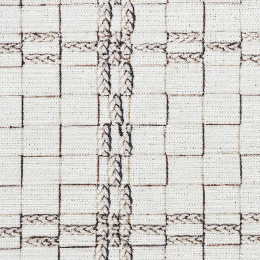 Ivory and Gray Geometric Power Loom Washable Non Skid Area Rug Photo 4