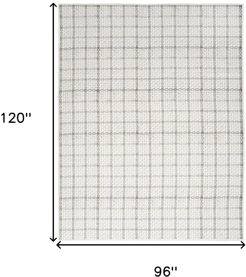 Ivory and Gray Geometric Power Loom Washable Non Skid Area Rug Photo 9