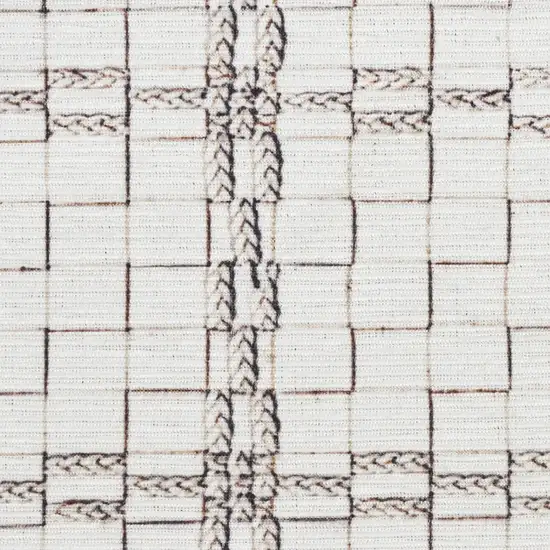 Ivory and Gray Geometric Power Loom Washable Non Skid Area Rug Photo 7