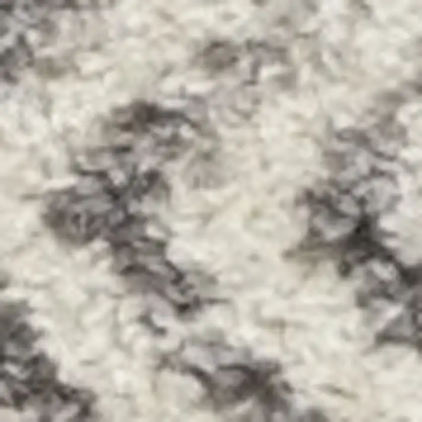 Ivory and Gray Geometric Runner Rug Photo 12