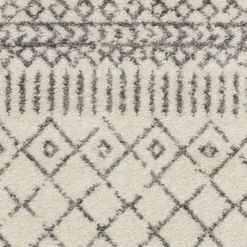 Gray And Ivory Geometric Distressed Area Rug Photo 3