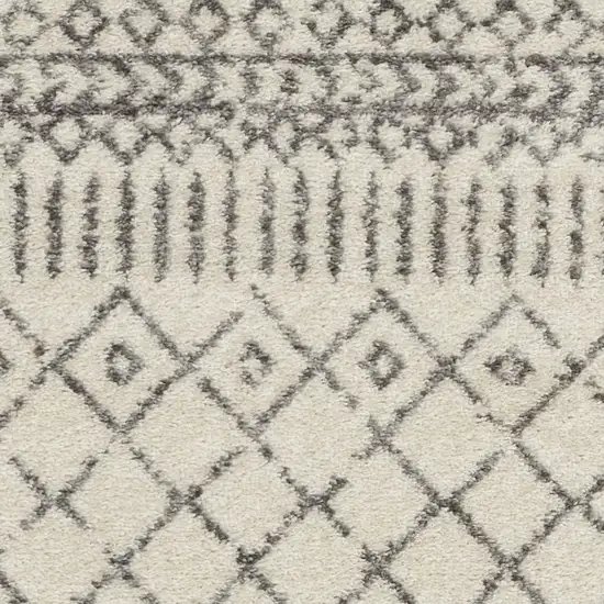 Gray And Ivory Geometric Distressed Area Rug Photo 3