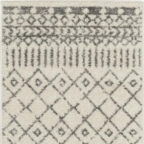 Gray And Ivory Geometric Distressed Area Rug Photo 4