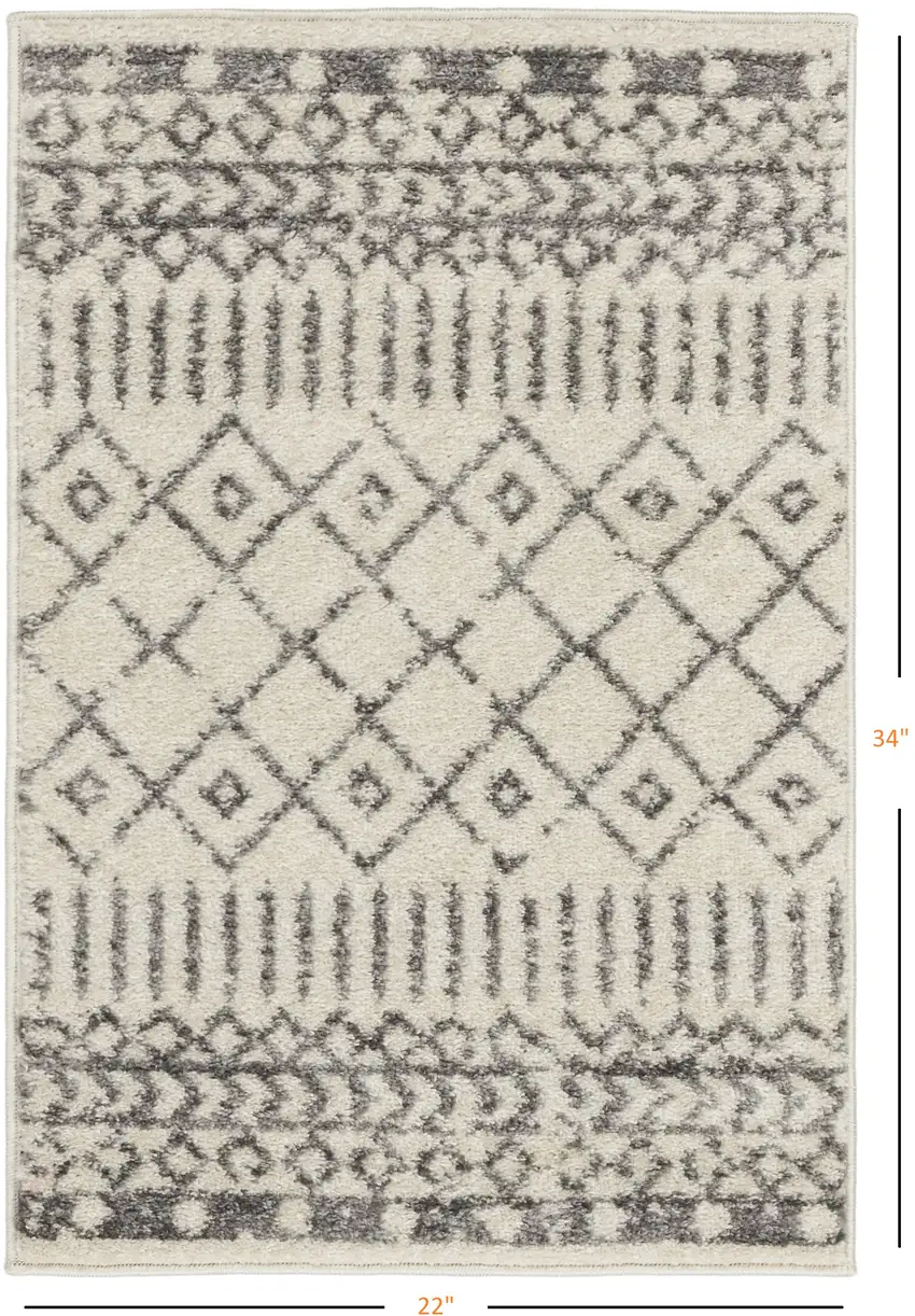Ivory and Gray Geometric Scatter Rug Photo 7