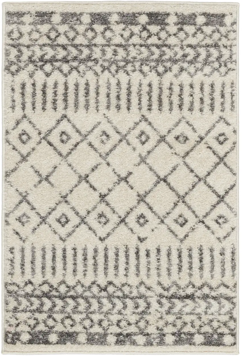 Gray Geometric Power Loom Area Rug Photo 3