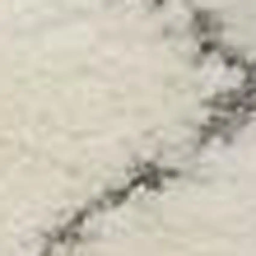 Ivory and Gray Geometric Shag Area Rug Photo 3