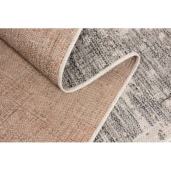 Gray and Ivory Abstract Area Rug Photo 6