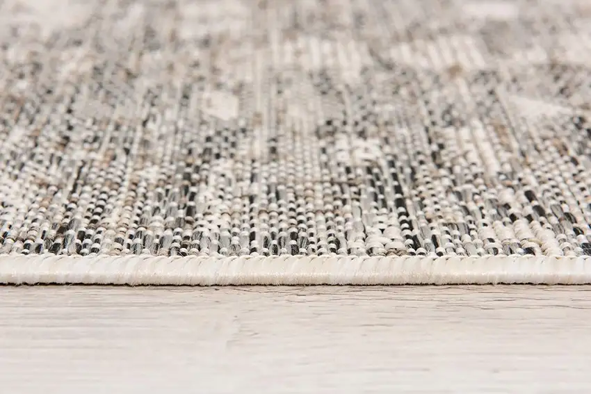 Ivory and Gray Modern Weathered Runner Rug Photo 2