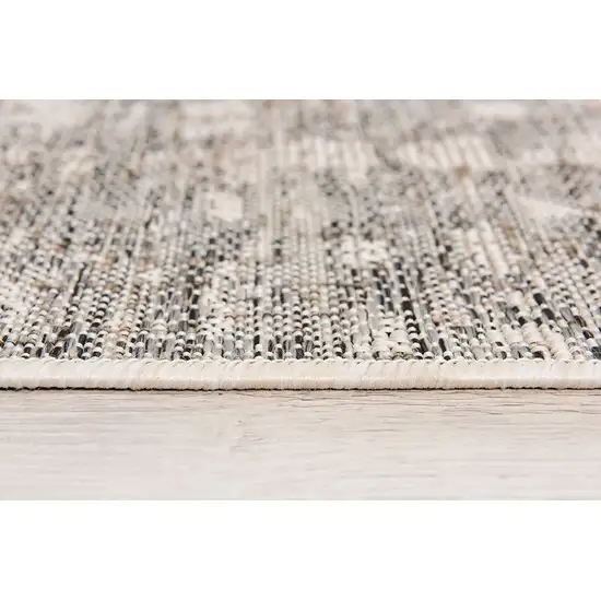 Ivory and Gray Modern Weathered Runner Rug Photo 2