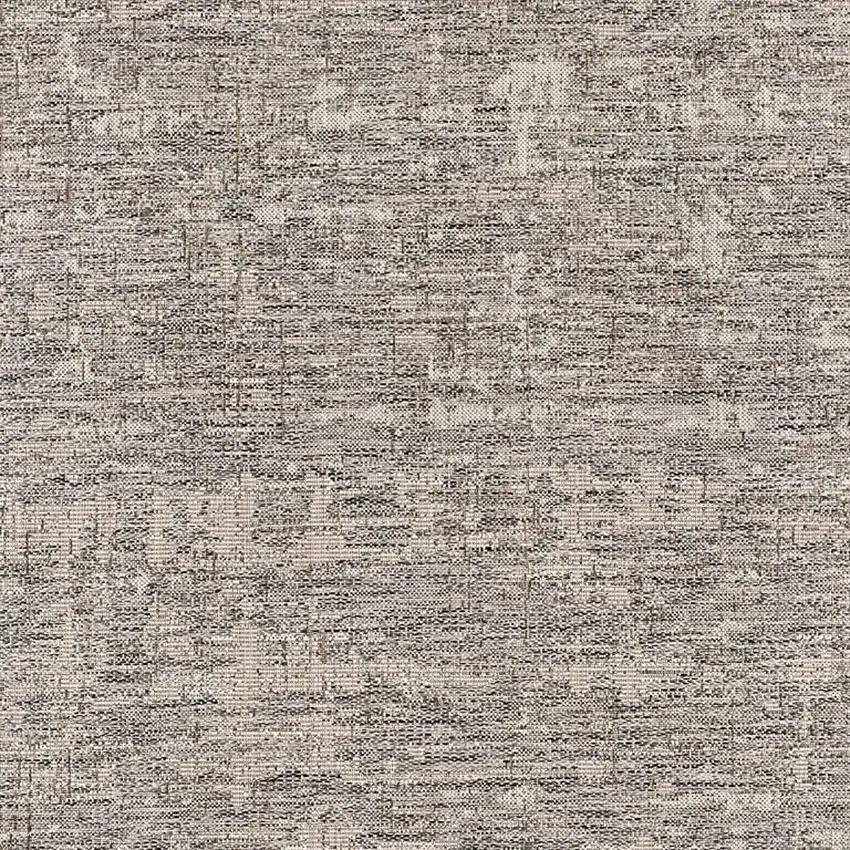 Gray and Ivory Abstract Runner Rug Photo 4