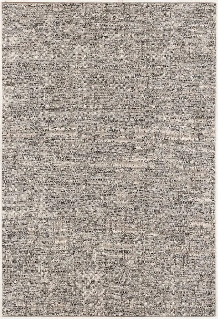 Gray and Ivory Abstract Runner Rug Photo 5