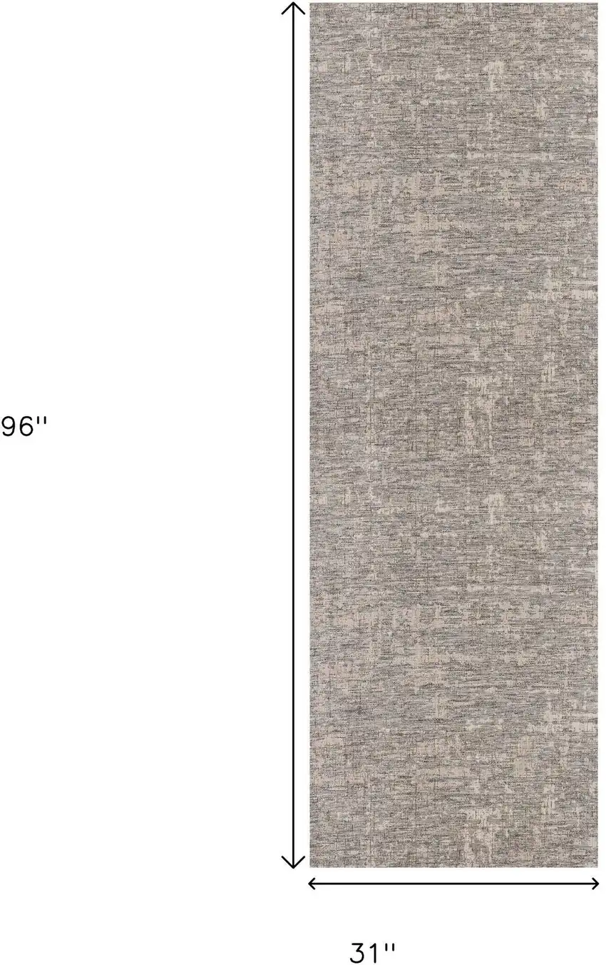 8' Ivory Abstract Power Loom Runner Rug Photo 6