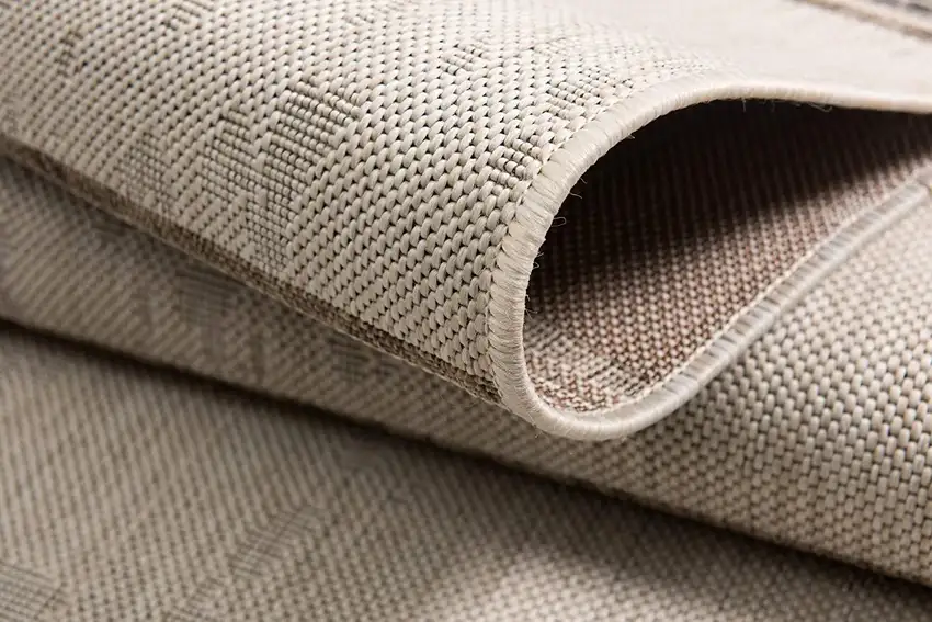 Ivory and Gray Striped Power Loom Area Rug Photo 4