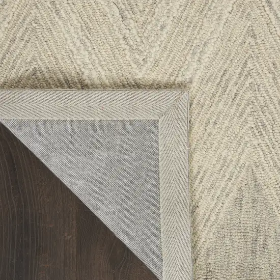 Ivory and Gray Wool Chevron Area Rug Photo 9