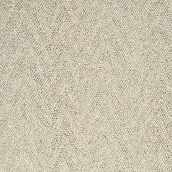 Ivory and Gray Wool Chevron Area Rug Photo 3