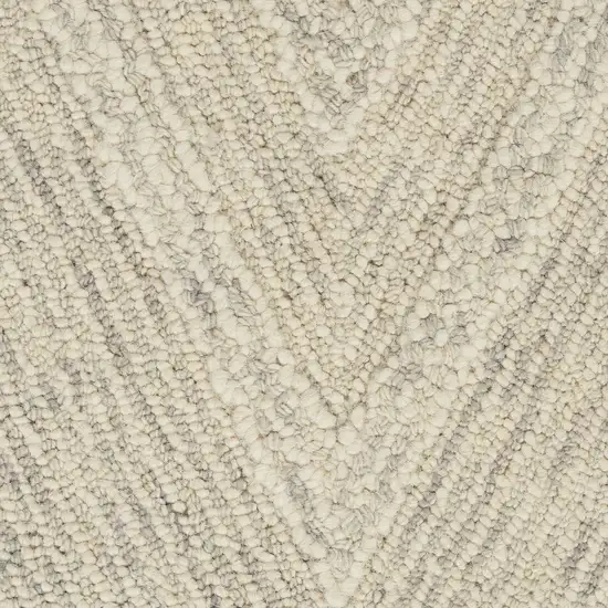 Ivory and Gray Wool Chevron Area Rug Photo 8