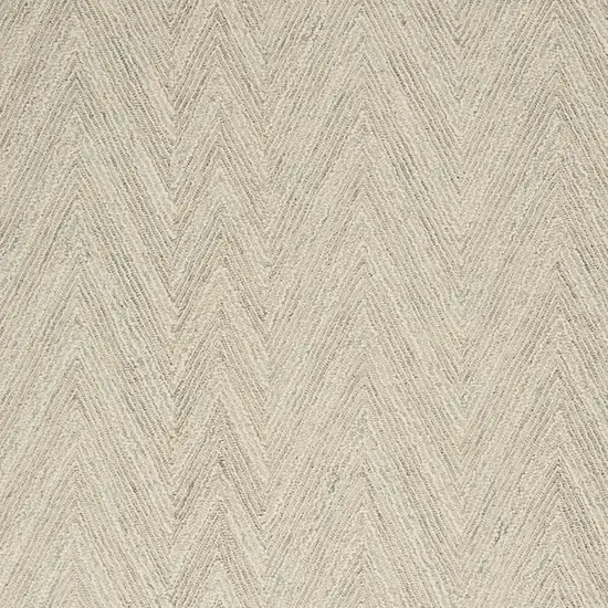 Ivory and Gray Wool Chevron Area Rug Photo 3