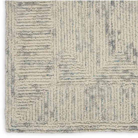 Ivory and Gray Wool Geometric Area Rug Photo 7
