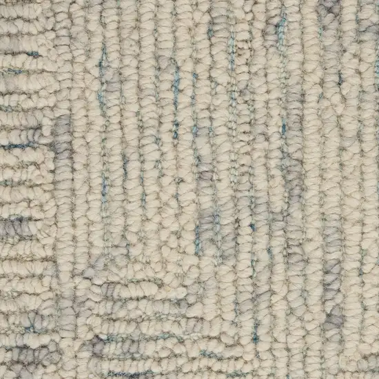 Ivory and Gray Wool Geometric Area Rug Photo 7