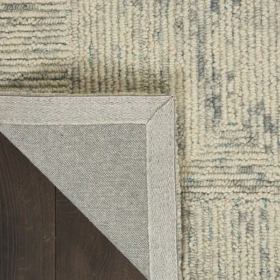 Ivory and Gray Wool Geometric Area Rug Photo 8