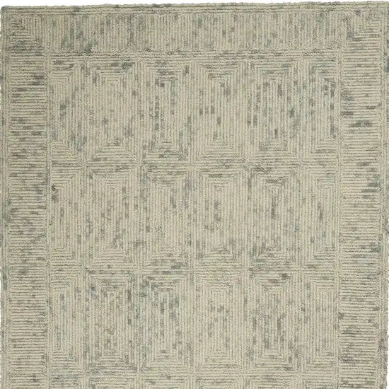 Ivory and Gray Wool Geometric Area Rug Photo 3